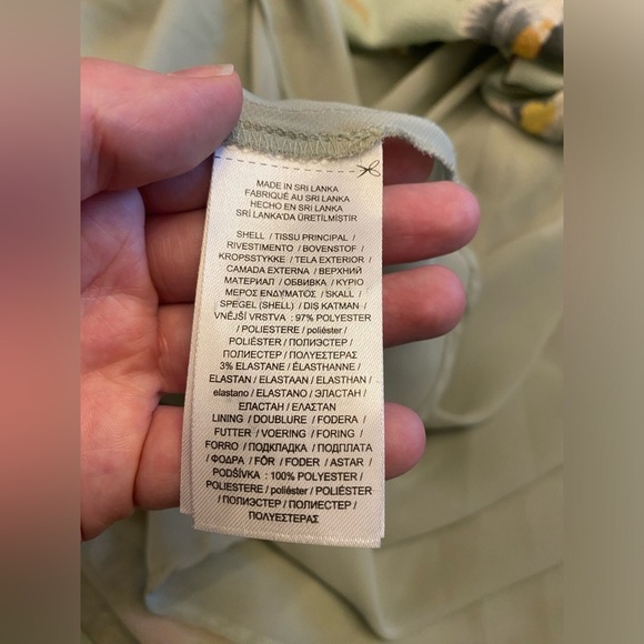 Lauren Ralph Lauren light sage green floral sleeveless crepe dress - Picture 6 of 9